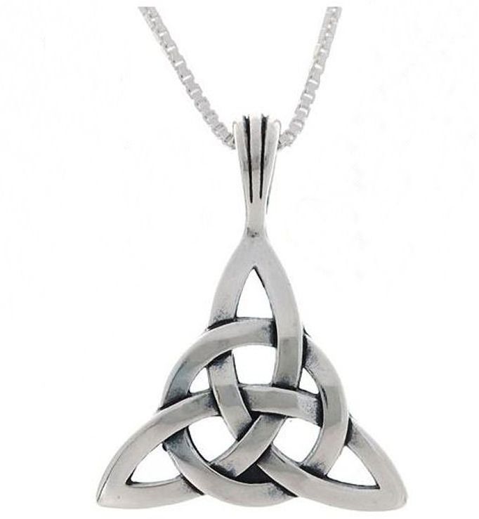 Sterling Silver Celtic Trinity Knot Charm Necklace